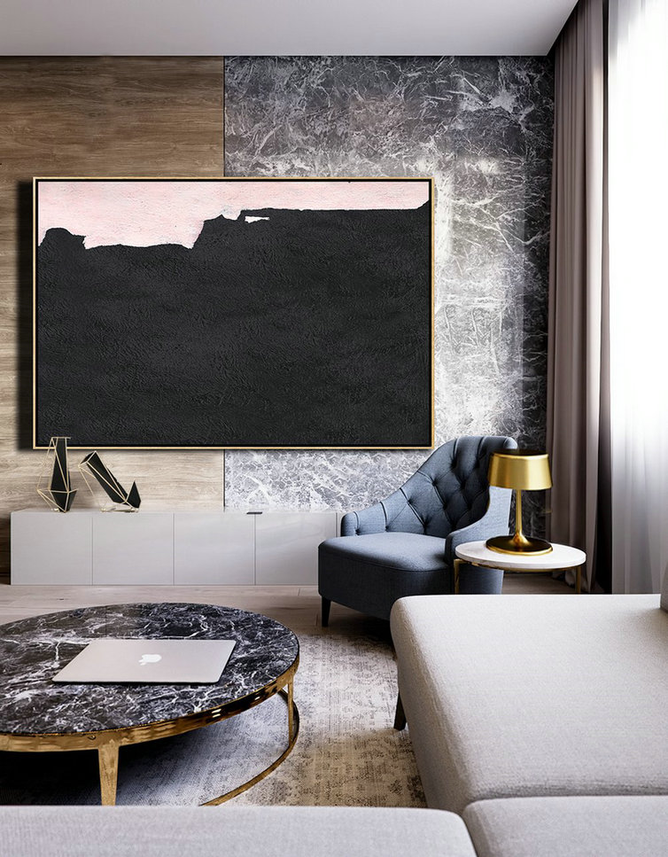 Oversized Canvas Art On Canvas,Hand-Painted Oversized Horizontal Minimal Art On Canvas,Acrylic On Canvas Abstract
